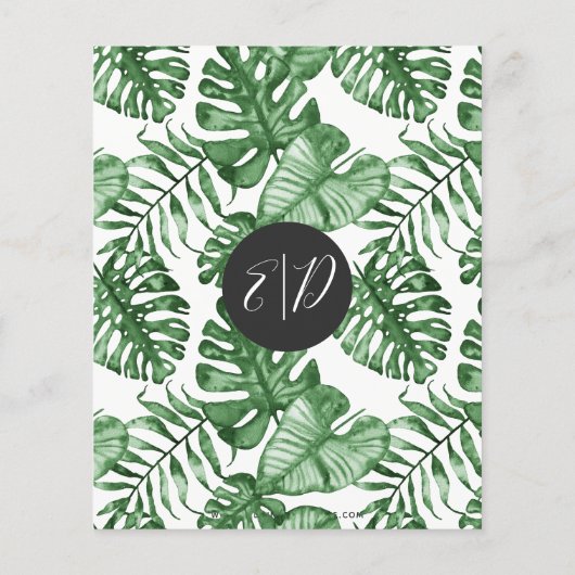 Papier Budget Fête des mariées de verdure tropicale (Dos)