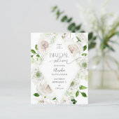 Papier Budget Fête des mariées florale blanche (Debout devant)