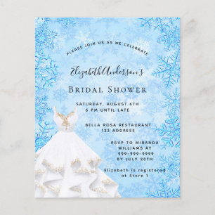 Papier Budget Fête des mariées hiver merveilleuse invitat