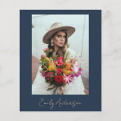 Papier Budget Fête des mariées Marine Bleu Script Minimal