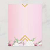 Papier Budget Fête des mariées rose Floral Or Frame (Dos)