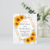 Papier Budget Fête des mariées tournesol rustique géométr (Debout devant)