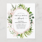 Papier Budget Fête des mariées virtuelle Verdure Rose Or (Devant)