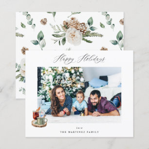 Papier Budget Fêtes Joyeuses Fêtes Photo - Floral Blanc