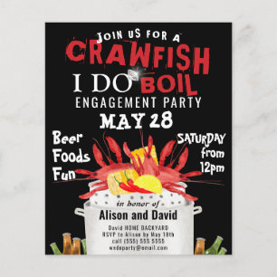 Papier BUDGET Fiançailles 4 Photo Crawfish Invitation à é