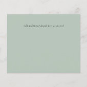 Papier BUDGET Fiançailles Photo ENREGISTRER DATE Sage Ver (Dos)