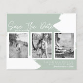 Papier BUDGET Fiançailles Photo ENREGISTRER DATE Sage Ver (Devant)