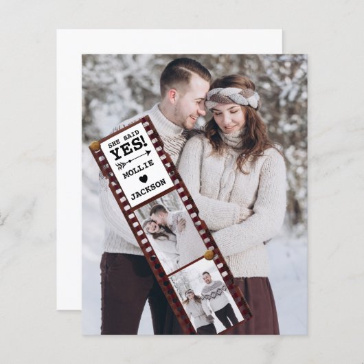 Papier Budget Fiançailles Photo Faire-part Elle A Dit Oui (Devant / Derrière)