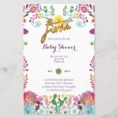 Papier BUDGET Fiesta Baby shower Fleurs folkloriques Invi (Devant)