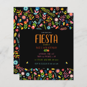 Papier Budget Fiesta Floral Invitations d'anniversaire