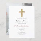 Papier Budget Fille Croix Religieuse Première Communion P (Devant / Derrière)