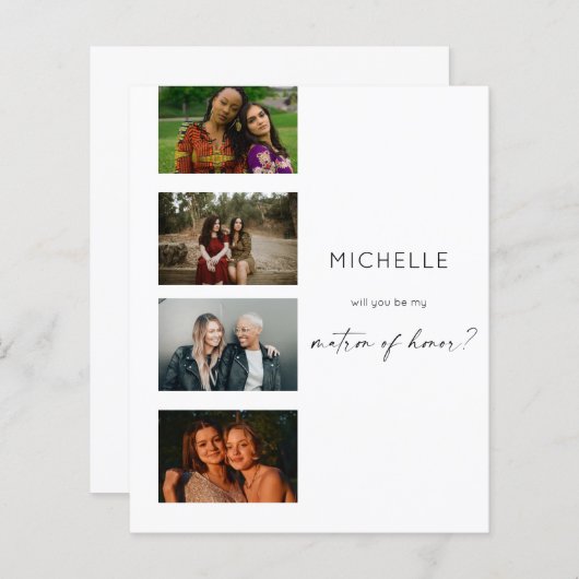Papier Budget Filmstrip Be My Matron of Honor Multi Photo (Devant / Derrière)