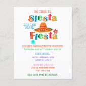 Papier Budget Final Fiesta Itinéraire Bachelorette Party (Devant)