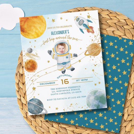 Papier Budget First Around the Sun Space Photo Birthday