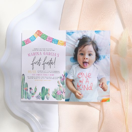 Papier Budget First Fiesta Cute Girl Anniversaire Photo