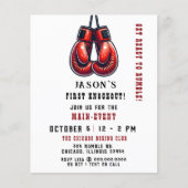 Papier Budget First Knockout Boxing Invitation Anniversai (Devant)