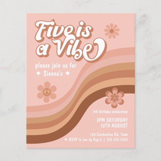 Papier Budget Five est une Vibe Retro Daisy Girl Annivers (Devant)