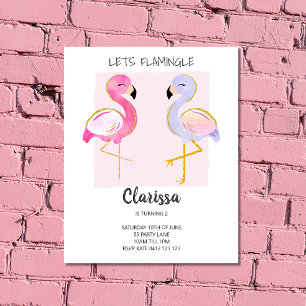 Papier BUDGET Flamant rose mignon Rose Girly Invitation