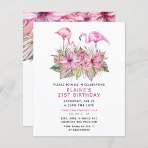 Papier Budget Flamant rose rose Anniversaire Fête Invitat