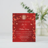 Papier BUDGET Fleur de cerisier rouge | Mariage chinois (Debout devant)