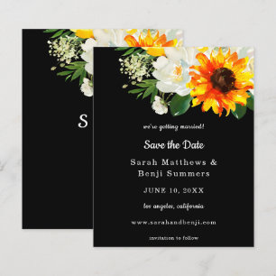 Papier Budget Fleur de tournesol noir et florale de Whi E