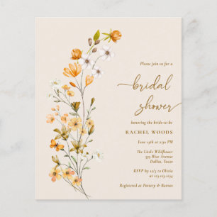Papier BUDGET Fleur sauvage Bohême Fêtes des mariées Invi