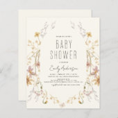 Papier Budget Fleur sauvage Boho Baby shower Élégant mode (Devant / Derrière)