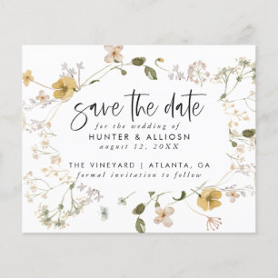Papier Budget Fleur sauvage Enregistrer la date