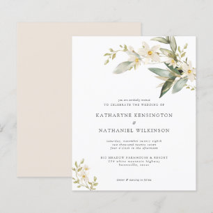 Papier Budget Fleur sauvage Faire-part de mariage de verd