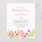 Papier Budget Fleur sauvage Fête des mariées florale élég (Devant)