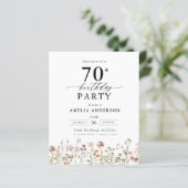 Papier Budget Fleur sauvage Floral 70e anniversaire Invit (Debout devant)