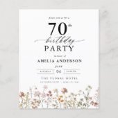 Papier Budget Fleur sauvage Floral 70e anniversaire Invit (Devant)