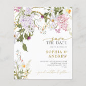Papier Budget Fleur sauvage mariage Enregistrer la date I (Devant)