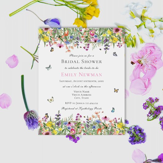 Papier Budget Fleur sauvage papillon Fête des mariées flo