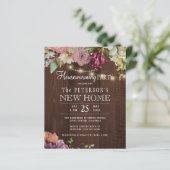 Papier Budget fleuri bois ménager invitation à la fête (Debout devant)