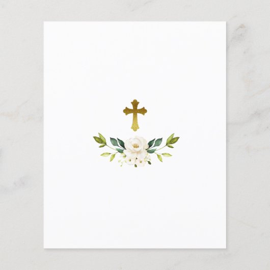Papier Budget Fleurs blanches Gold Confirmation Invitatio (Dos)