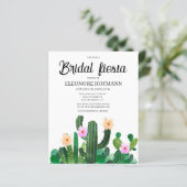 Papier Budget Fleurs Cactus Invitation Fiesta de la nupti (Debout devant)