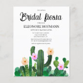 Papier Budget Fleurs Cactus Invitation Fiesta de la nupti (Devant)