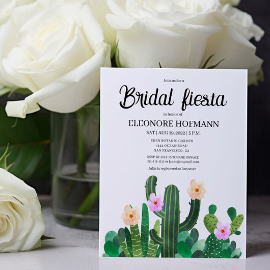 Papier Budget Fleurs Cactus Invitation Fiesta de la nupti