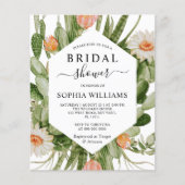 Papier Budget Fleurs de cactus Invitation à la douche nup (Devant)