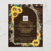 Papier BUDGET Fleurs de soleil lumières dentelle mariage  (Dos)