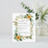 Papier Budget Fleurs de soleil rustiques BOHO Mariage ver (Debout devant)