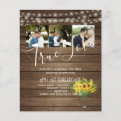 Papier BUDGET Fleurs de soleil rustiques Mariage de bois  (Devant)