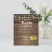 Papier BUDGET Fleurs de soleil rustiques Mariage de bois (Debout devant)