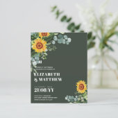 Papier BUDGET Fleurs de soleil rustiques Mariage de texte (Debout devant)