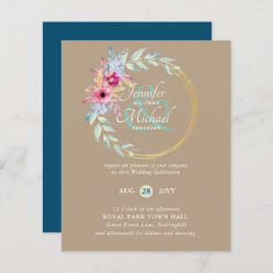 Papier BUDGET Fleurs d'été Invitations de mariage
