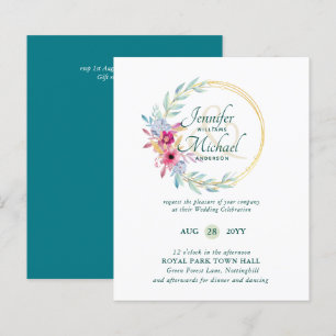 Papier BUDGET Fleurs d'été Invitations de mariage