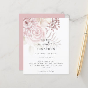 Papier Budget Fleurs Roses Informelles Écriture Mariage