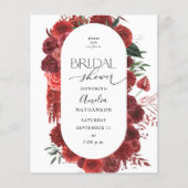 Papier Budget Fleurs Rouges Baby Shower (Devant)