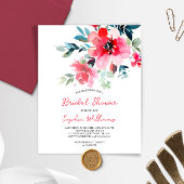 Papier Budget Fleurs rouges Invitation à la douche nuptia